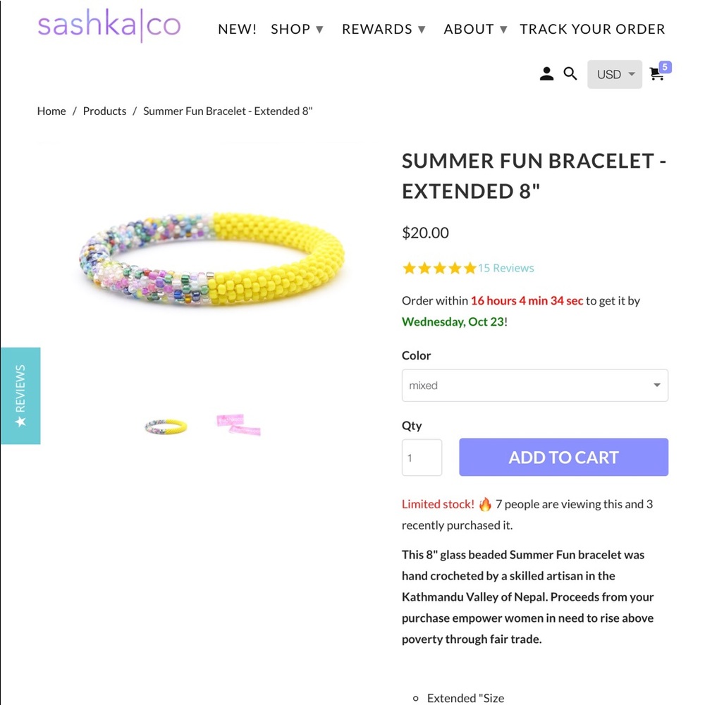 Set of 2 NWT Sashka co bracelets extended size
